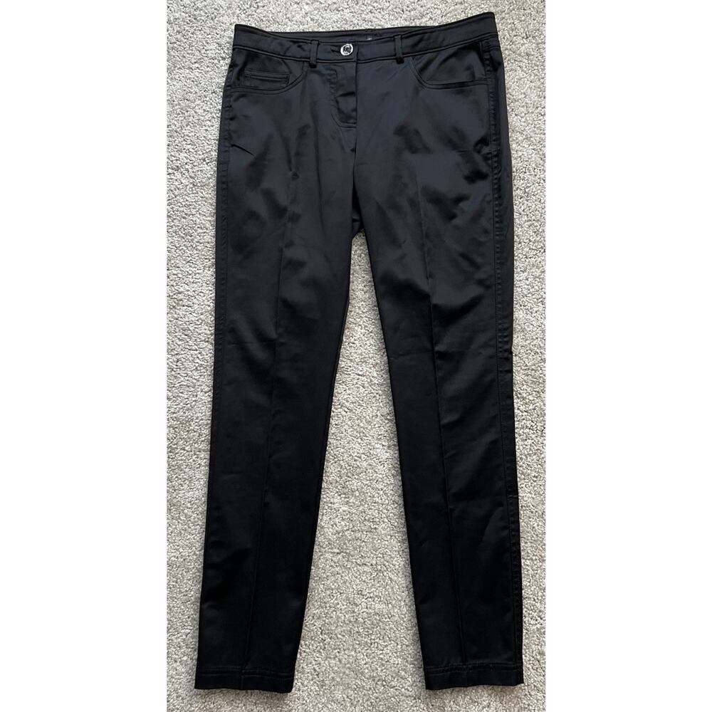 Bebe Dania Satin Pants Black Skinny Dress Trousers Size 2
